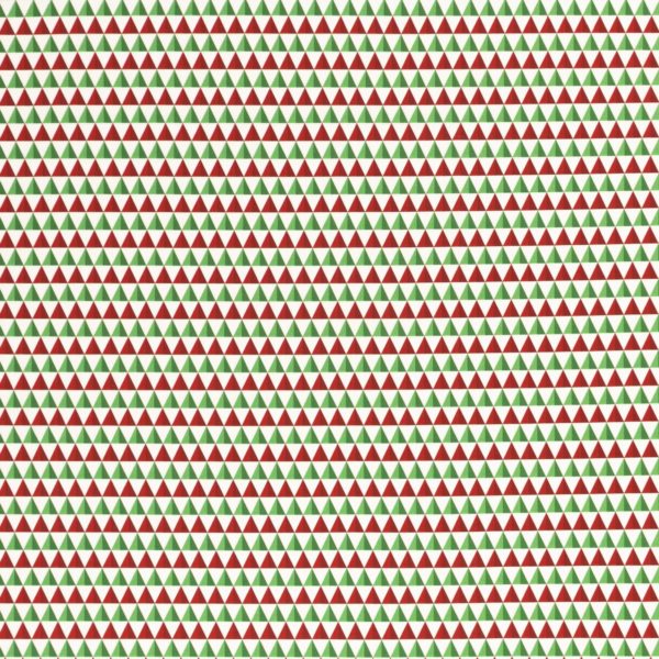 Baumwolle Noel Dreiecke grün rot naturweiß