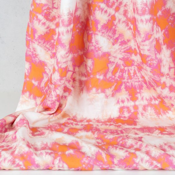 Viskose Halver Batik rosa orange von HILCO